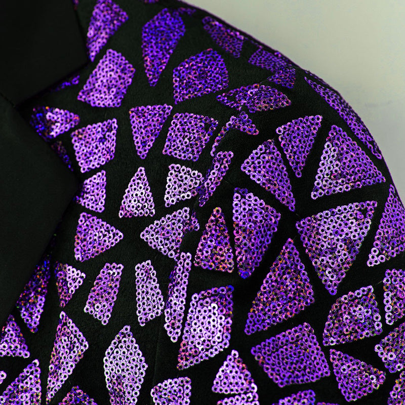Dark Purple Sequin Tuxedo - 4