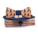 Handmade Wood Bow Tie Set 3-Piece for Christmas 6 Colors