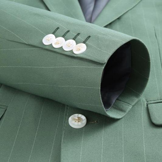  Subtile Striped Sage Green Suit - 4