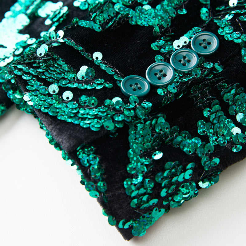 emerald green sequin tuxedo - 5