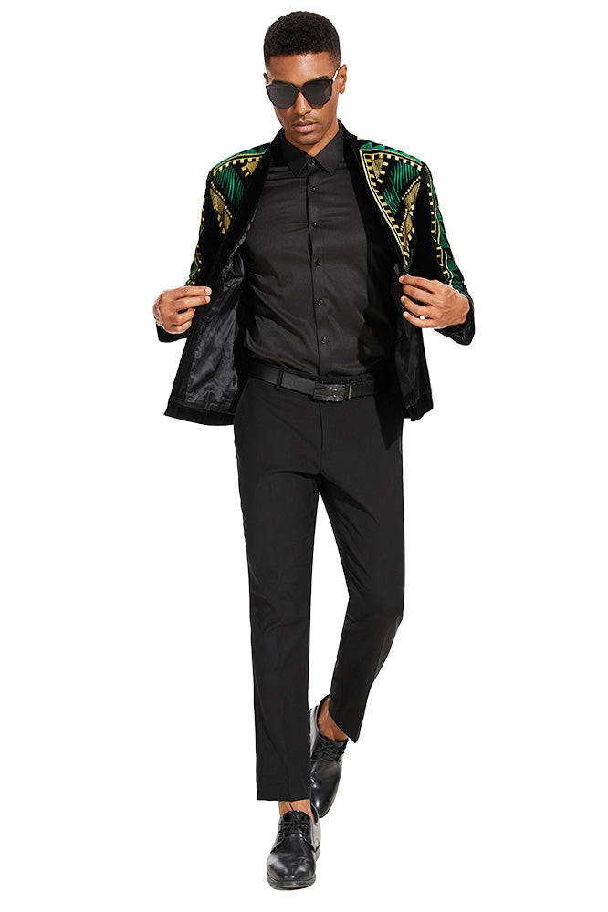green and gold tuxedo details - 1