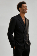 Men’s 3-Piece Classic Double-breasted Black Suit