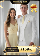 Costume d'affaires blanc trois pièces à un bouton pour homme