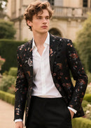 Gold and Silver Floral Black Tuxedo