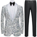 Silver Paisley White Tuxedo