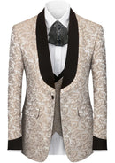Leaf Jacquard Beige Tuxedo