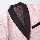 Men's 2-Piece Pink Jacquard Embroidery Paisley Suit