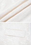 Men's 3-Piece Shawl Collar Leaf Jacquard White Tuxedo Set