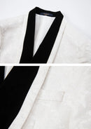 Leaf Jacquard White Tuxedo