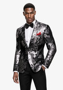 Silver Peony Jacquard Tuxedo (2-Piece)