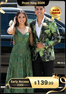 Chaqueta elegante de jacquard negro con estampado floral verde para hombre