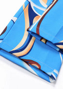 Men’s 2-Piece Baby Blue Abstract Print Suit Set