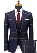 Navy Plaid Business Suit