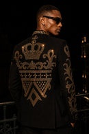 Hand-Embellished Gold Crown Jacket
