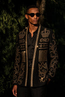 Hand-Embellished Gold Crown Jacket