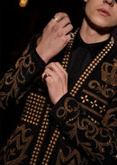 Hand-Embellished Gold Crown Jacket