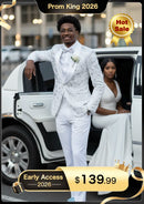 Men's  Silver Falling Stars White  Sequin Jacket