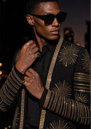 Hand-Embellished Gold Sunburst Jacket