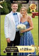 Men's Slim Fit Embroidery Sequin Jacket White