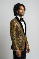 Men's Sequin Paisley Golden Tuxedo Jacket