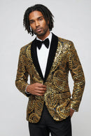 Men's Sequin Paisley Golden Tuxedo Jacket