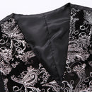 Men's Metallic Printed Vest Black - www.tuxedoaction.com