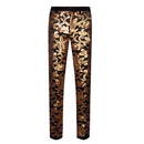 Pantalon homme brodé de luxe brillant doré