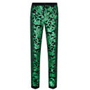 Pantalon de luxe brillant brodé pour homme, vert