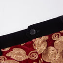 Pantalon homme brillant brodé de luxe doré et rouge