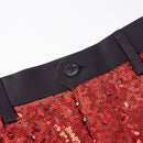 Men's Shiny Luxury Embroidery Pants Red Gold