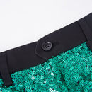 Men's Shiny Luxury Embroidery Pants Green Gold