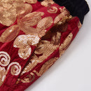 Pantalon homme brillant brodé de luxe doré et rouge