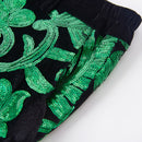 Pantalon de luxe brillant brodé pour homme, vert