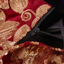 Pantalon homme brillant brodé de luxe doré et rouge