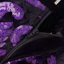 Pantalon brillant brodé de luxe pour homme, violet