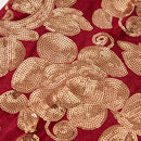 Pantalon homme brillant brodé de luxe doré et rouge