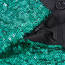 Men's Shiny Luxury Embroidery Pants Green Gold