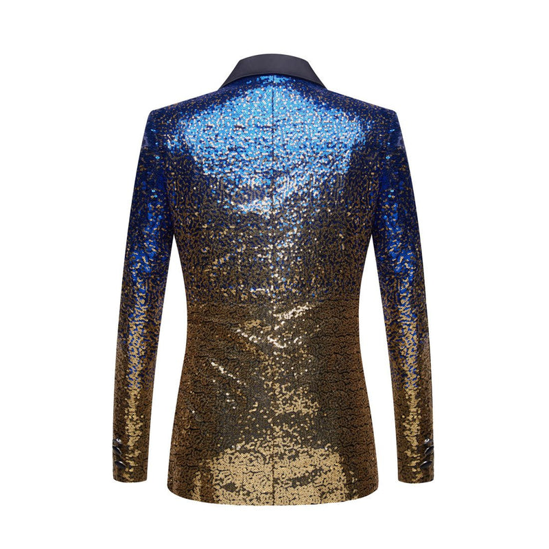 Blue and Gold Sequin Tuxedo  