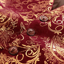 Men's Metallic Printed Vest Red-Gold - www.tuxedoaction.com