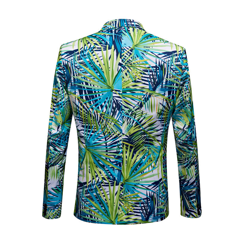 tropical palm pattern suit back -1