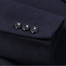 Men's Slim Fit Woolen Coat with Detachable Wool Scarf Navy Blue Only Jacket