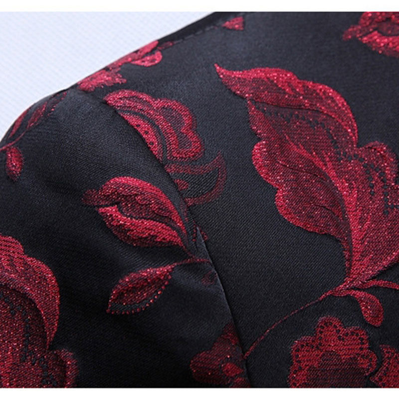 Men's Luxury Jacquard Tuxedo Red - www.tuxedoaction.com