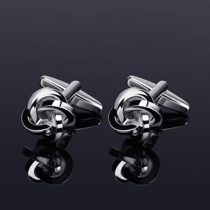 French Metal Knotted Cufflinks - www.tuxedoaction.com