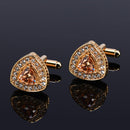 Triangular Gold and Diamond Cufflinks - www.tuxedoaction.com