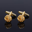 Diamond-set Metal Knotted Cufflinks - www.tuxedoaction.com