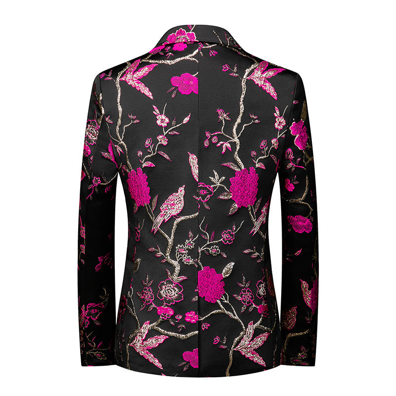 Magenta Embroidery Suit - Back