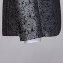 Silver jacquard  Black Suit details