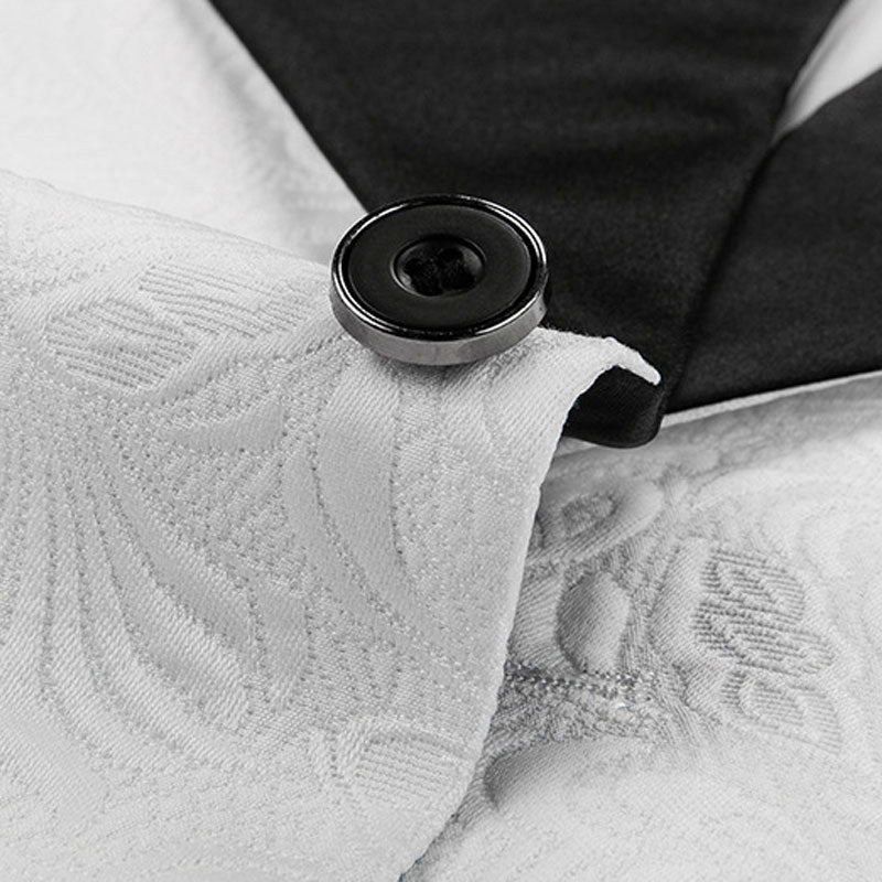 Jacquard Floral White Suit details - 3