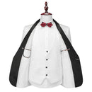 Jacquard Floral White Suit Details