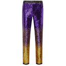 Men's Shiny Luxury Embroidery Pants Purple Gold
